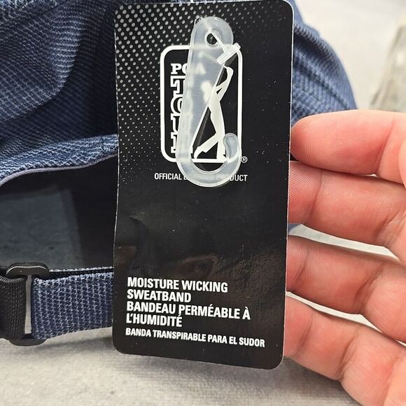 PGA‎ Tour Pro Series Script Logo Adjustable Strap Golf Hat Blue One Size Cap - Picture 10 of 12